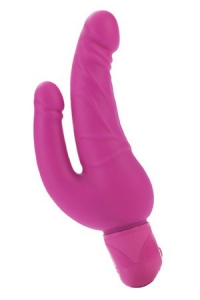 Вибратор двухголовый "Power Stud" анально-вагинальный, розовый