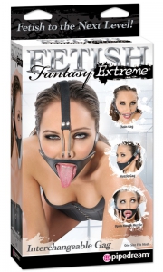 Набор кляпов "Fetish Fantasy Exxtreme" с металлическими распорками в ноздри