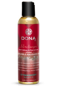 Массажное масло "Dona Strawberry Souffle" с ароматом и вкусом клубники, 110ml