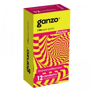 Презервативы "Ganzo Extase" точечно-ребристые, 12шт