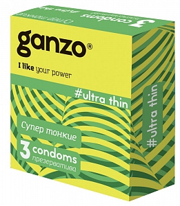 Презервативы "Ganzo Ultra Thin" супер тонкие, 3шт