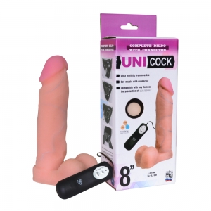 Насадка на страпон "Uni Cock 8" реалистичная, с вибрацией