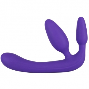 Безремневой страпон с анальной втулкой "Triple Teaser" фиолетовый