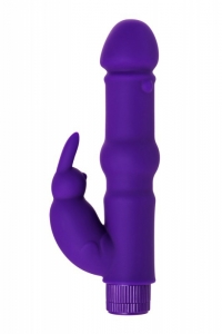 Вибратор с клиторальным стимулятором-зайкой "A-Toys" фиолетовый