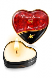 Массажная свеча-сердечко "Plaisirs Secrets" с ароматом ванили, 35ml