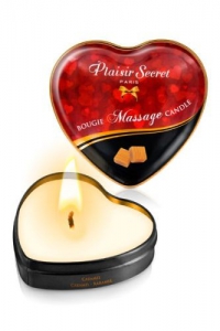 Массажная свеча-сердечко "Plaisirs Secrets" с ароматом карамели, 35ml