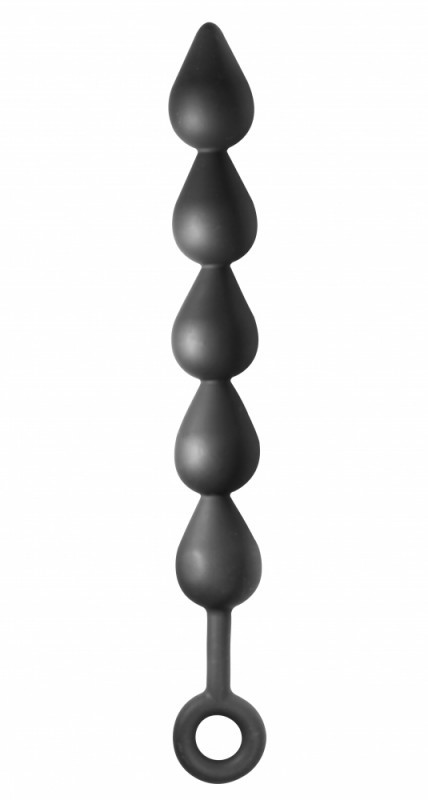 Анальные шары на гибкой сцепке "Black Edition" с кольцом