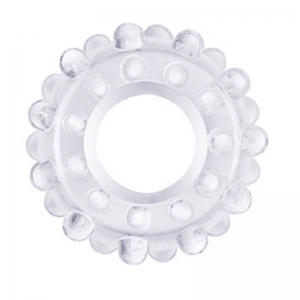 Эрекционное кольцо "Lovetoy" с шариками, белое