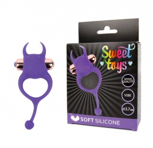 Эрекционное кольцо с вибрацией "Sweet Toys" фиолетовый "дъяволенок"