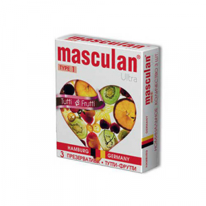 Презервативы "Masculan Tutti&Frutti" желтые, ароматизированные, 3шт