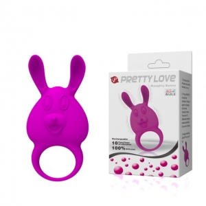 Эрекционное кольцо c вибрацией "Pretty Love Rabbit" фиолетовое