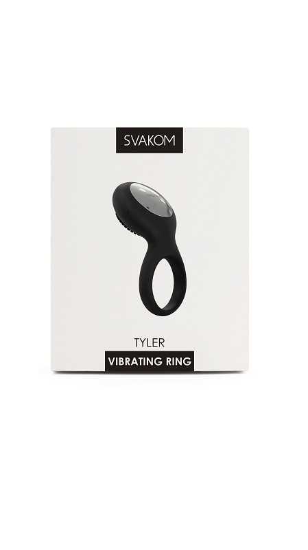 Эрекционное кольцо с вибрацией "Svakom Tyler" супер мощное, черное