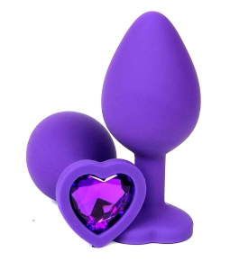 Пробка с фиолетовым кристаллом "Vandersex Heart" фиолетовая,S