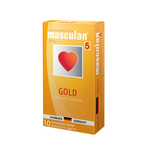 Презервативы "Masculan Gold" золотые, с ароматом ванили, 10шт
