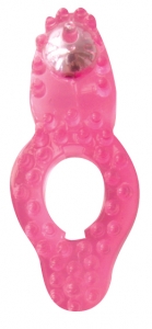 Эрекционное кольцо с бусиной "M.E.D." розовое