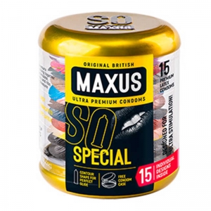 Презервативы точечно-ребристые "Maxus Special" в жестяном футляре, 15шт