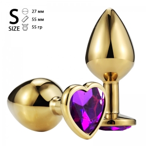  Пробка с фиолетовым кристаллом "Vandersex Heart" золото, S