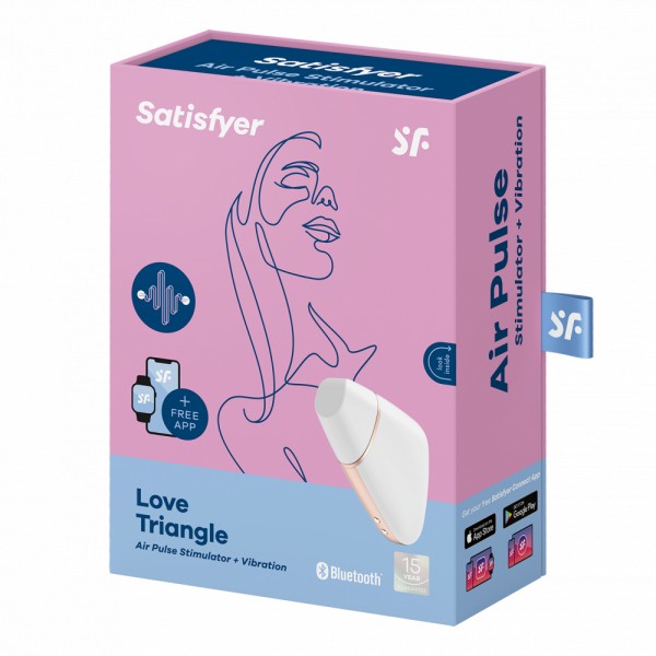 Стимулятор клитора "Satisfyer Love Triangle" вакуум + вибрация + приложение, белый