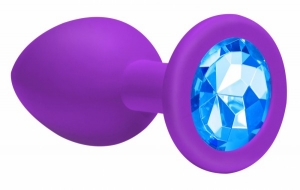 Пробка "Emotions" фиолетовая, голубой кристалл, L