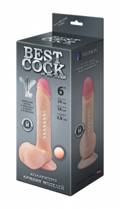 Фаллоимитатор реалистичный "Best Cock 6" с хребтом, на присоске