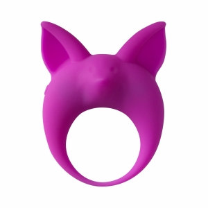 Кольцо эрекционное с вибрацией "Kitten Kyle" фиолетовая кошка