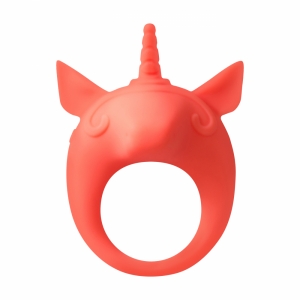 Кольцо эрекционное с вибрацией "Unicorn Alfie" оранжевый единорог