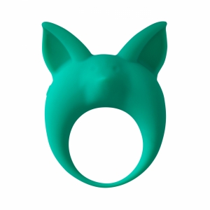 Кольцо эрекционное с вибрацией "Kitten Kyle" зеленая кошка