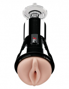 Мастурбатор с вибрацией и аэро подушками "PDX Elite Cock Compressor" реалистичная вагина