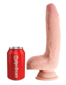 Фаллоимитатор на присоске "King Cock 9 3D" с мошонкой, супер реалистичный