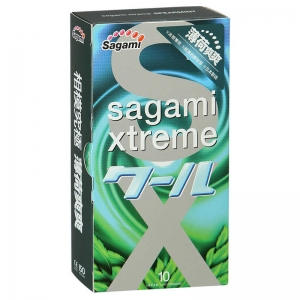 Презервативы ультратонкие "Sagami X-Treme" с охлаждающим эффектом и ароматом мяты, 10шт