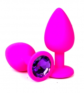 Пробка с фиолетовым кристаллом "Vandersex" розовая, S