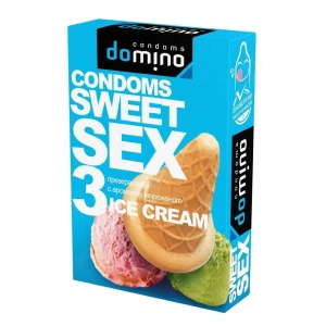 Презервативы оральные "Domino" со вкусом ванильного мороженого, 3шт