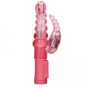 Ротатор с клиторальным стимулятором "Rotating Bubbles" супер рельеф, розовый
