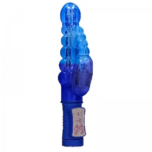 Ротатор с клиторальным стимулятором "Rotating Bubbles" супер рельеф, синий