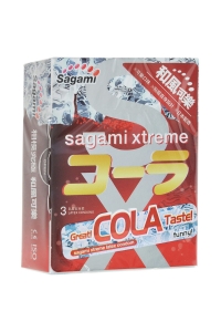 Презервативы ультратонкие "Sagami Xtreme Cola" с ароматом колы, 3шт