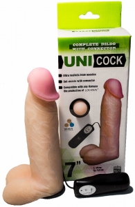 Насадка на страпон "Uni Cock 7" реалистичная, с вибрацией