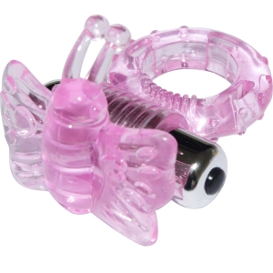 Эрекционное кольцо с вибрацией "Butterfly" розовая бабочка