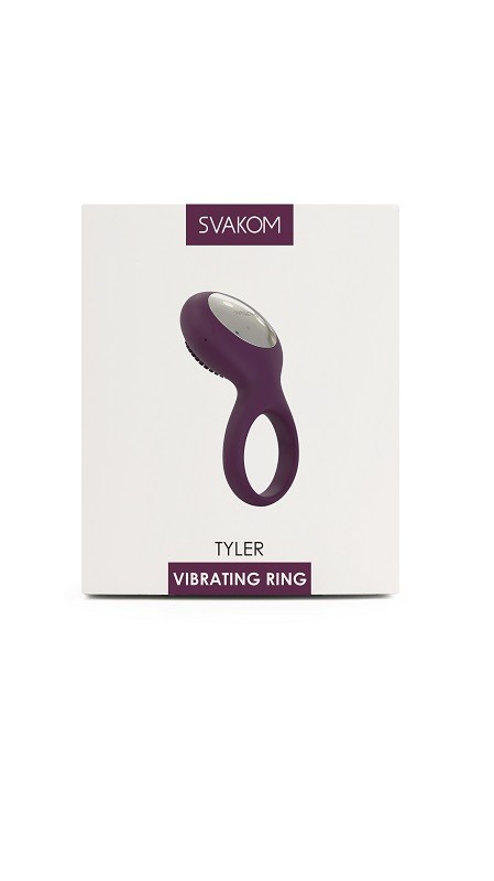 Эрекционное кольцо с вибрацией "Svakom Tyler" супер мощное, фиолетовое