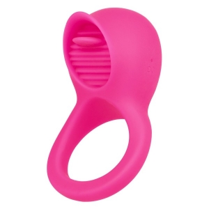 Эрекционное кольцо с активным язычком "Teasing Tongue Enhancer" супер мощное, розовое