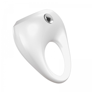 Эрекционное кольцо с вибрацией "Miao Lian" белое