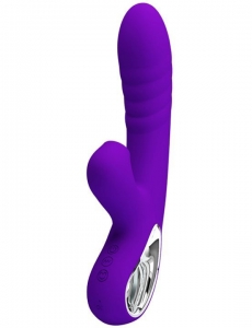 Вибратор с вакуумным клиторальным стимулятором "Pretty Love Jersey" фиолетовый