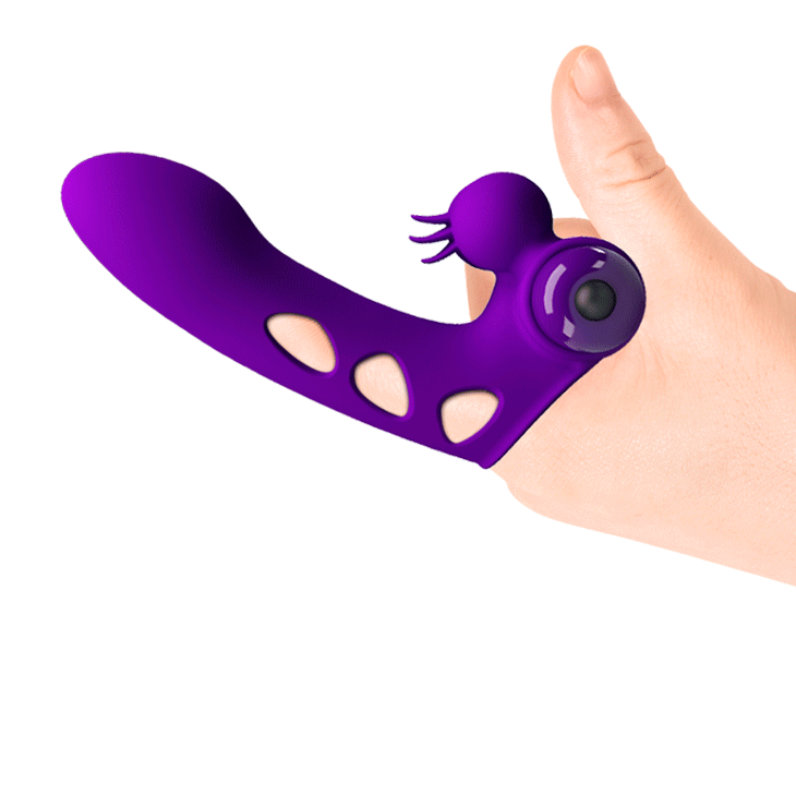 Насадка на палец с клиторальным стимулятором "Pretty Love Orlando" с вибрацией, фиолетовая
