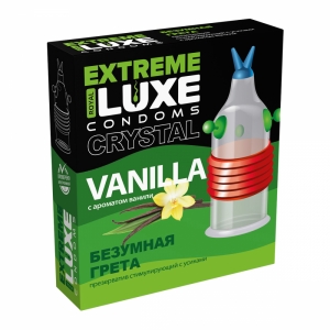 Стимулирующая насадка-презерватив "Luxe Безумная Грета" с ароматом ванили