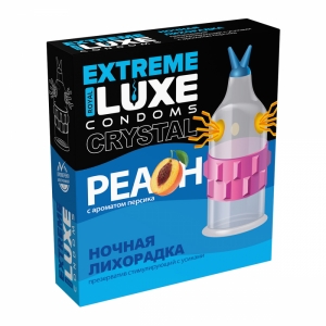 Стимулирующая насадка-презерватив "Luxe Ночная Лихорадка" с ароматом персика