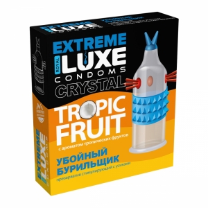 Стимулирующая насадка-презерватив "Luxe Убойный Бурильщик" с ароматом тропических фруктов