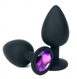 Пробка с фиолетовым кристаллом "Vandersex" черная, M