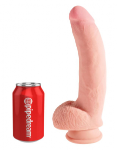 Фаллоимитатор на присоске "King Cock 10 3D" с мошонкой, супер реалистичный