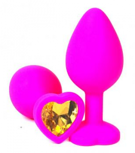 Пробка с золотым кристаллом "Vandersex Heart" розовая, S