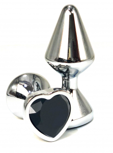 Пробка с черным кристаллом "Vandersex Heart" металл, S