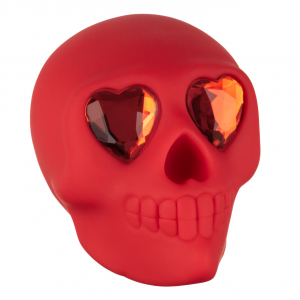 Вибратор "Naughty Bits Bone Head" красный череп с кристаллами
